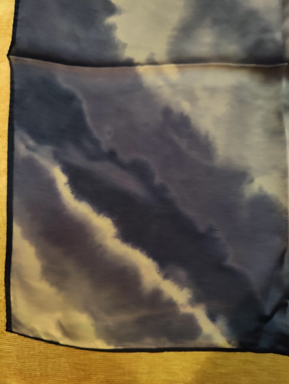 Vintage United Airlines Silk Tie-Dye Print Square Scarf, 21" x 21" - Picture 5 of 11